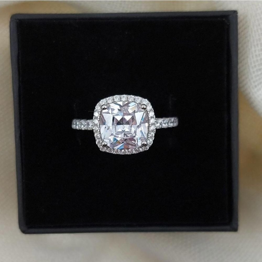 4 Carat Engagement Ring 925 Sterling Silver